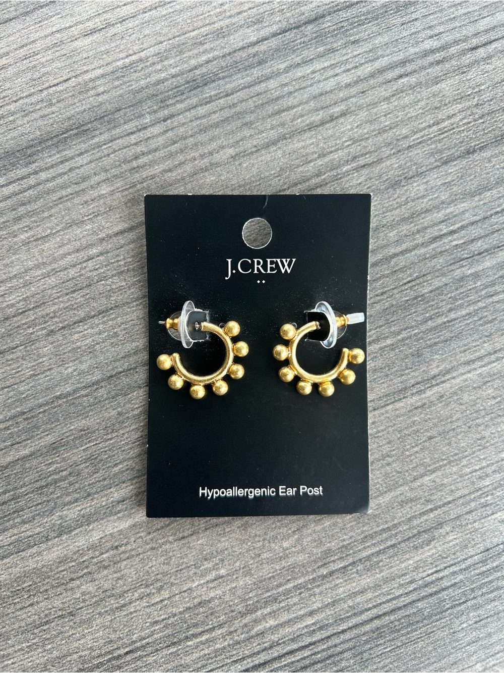 J. Crew Gold Beaded Mini Hoop Earrings